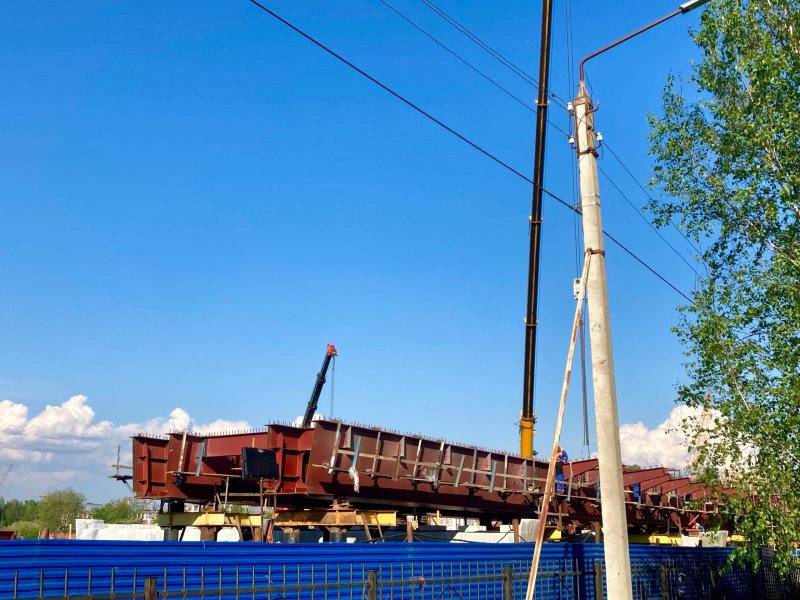 Возведение Некрасовского моста в Вологде: на объекте идет надвижка первого этапа пролетного строения