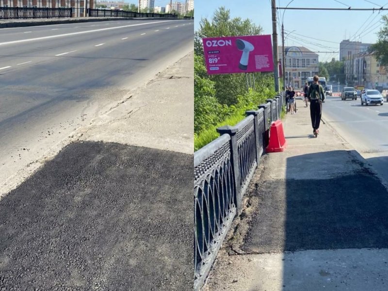 На Пошехонском мосту в Вологде был восстановлен тротуар